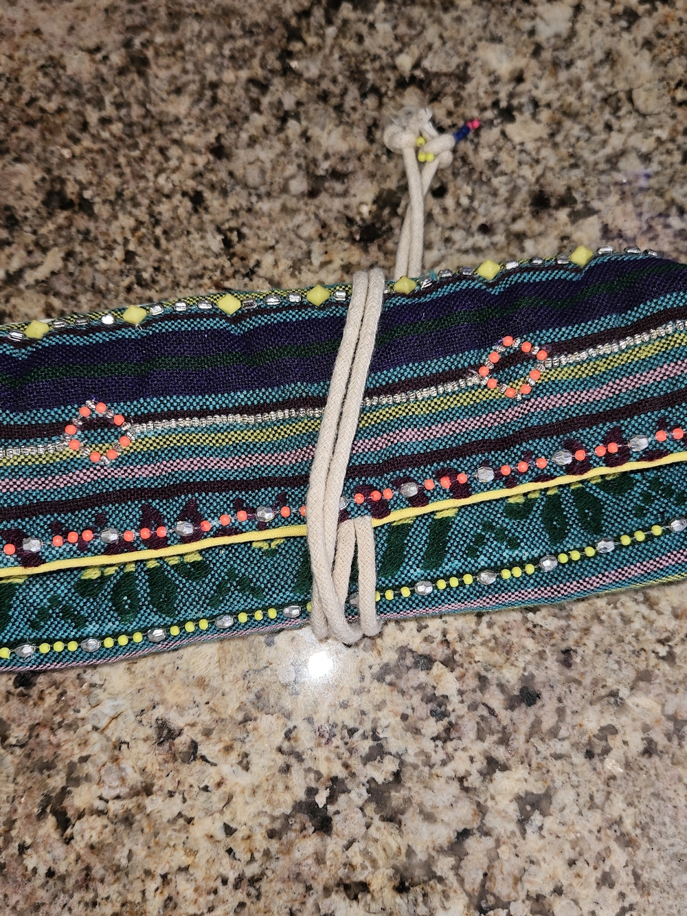 Oliver Bonas Embellished Travel Jewelry Pouch